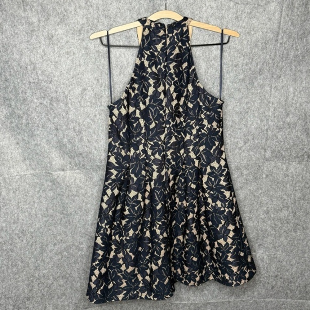 Altar'd State Navy Blue Lace Embroidered Halter Neck Dress- Sz L - Picture 2 of 9